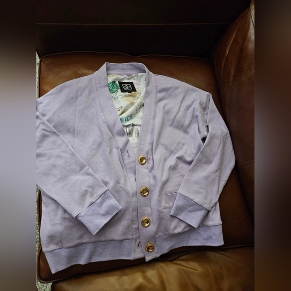 Care Tucker Lavender Cardigan Size Small - Picture 4 of 8